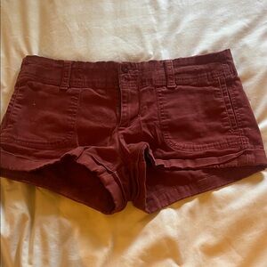 Hollister Women's Dark Red Cargo Shorts